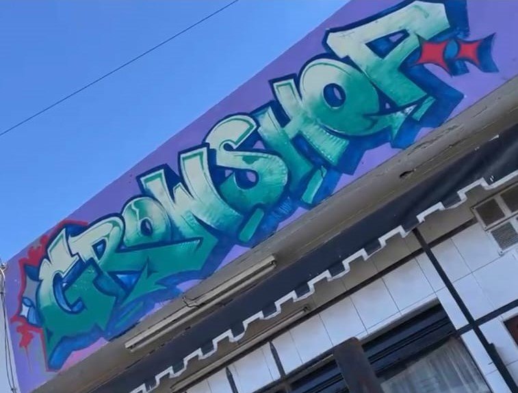 Mar del PLANTA Grow Shop logo graffiti